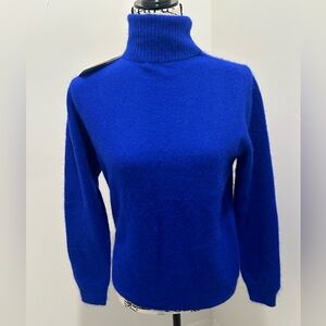 Women's New Blue Cashmere Turtleneck Sweater